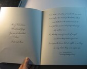 Handmade and sewn Memory Book - sketches and calligraphy - poems - 44 pages - funny happy sad touching - 8x10 inches