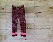 Retro Ruffle Leggings for girls, abstract jersey knit with neon ruffles - Happy Painter Leggings 12m/18m, 2T, 3T, 4T, 5, 6, 7/8, 9/10