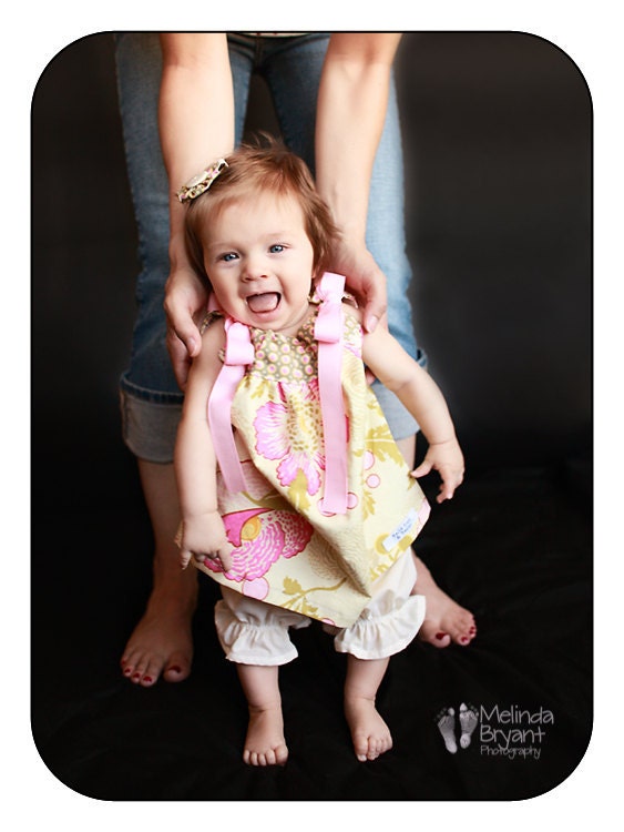 Baby Girl Dress Pillowcase Style With Hair Clip Amy Butler Midwest Modern