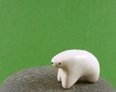 Little Polar Bear - Hand Sculpted Miniature Polymer Clay Animal