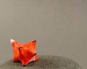 Tiny Barrel Fox - Hand Sculpted Miniature Polymer Clay Animal