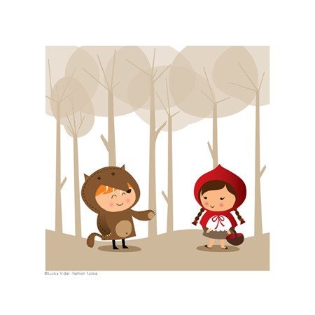 Print - Wolf & Little Red Riding Hood