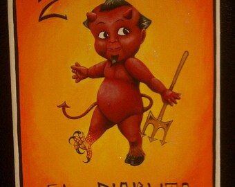 Loteria Painting - El Diablito - ORIGINAL and Prints available