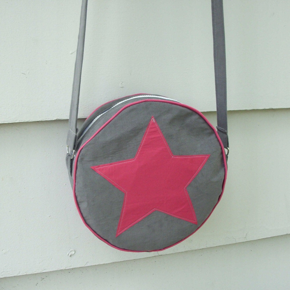 Pink and Grey Round Star Purse
