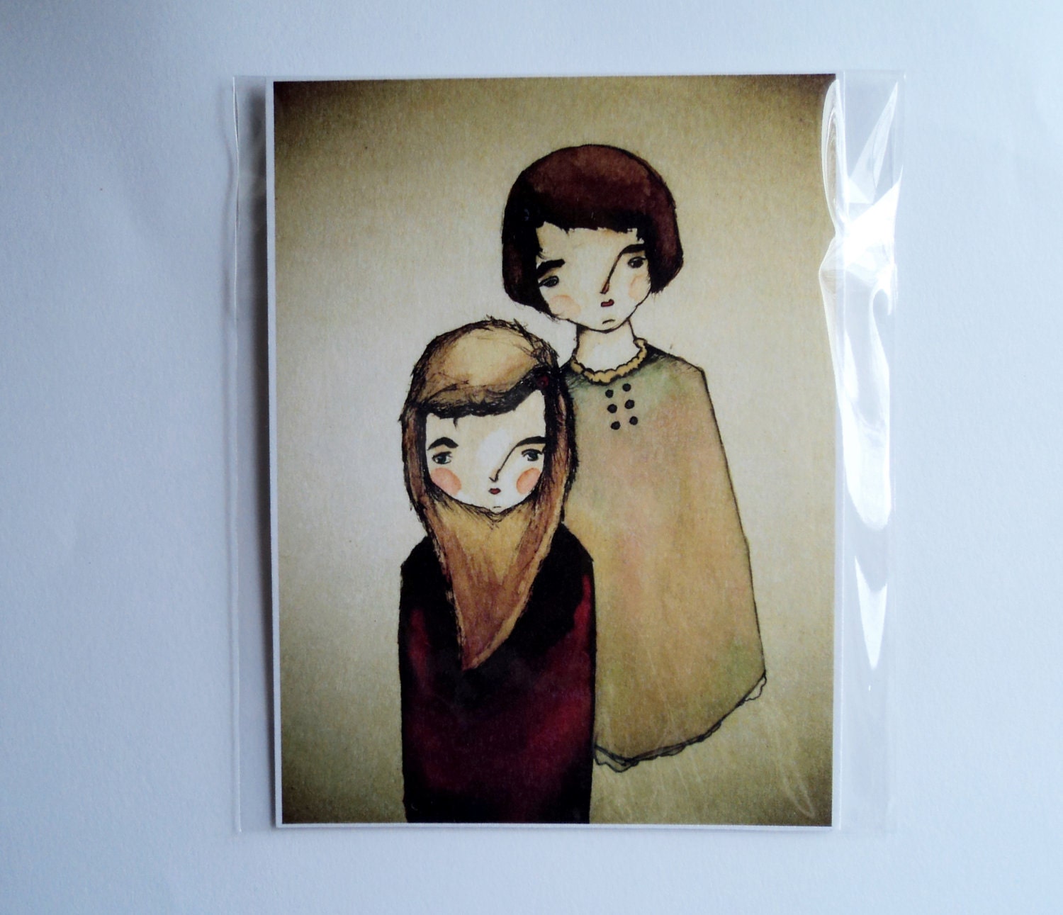 Big Sister, Little Sister mini print/card