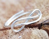 Infinity knot ring, Sterling silver, Wire jewelry
