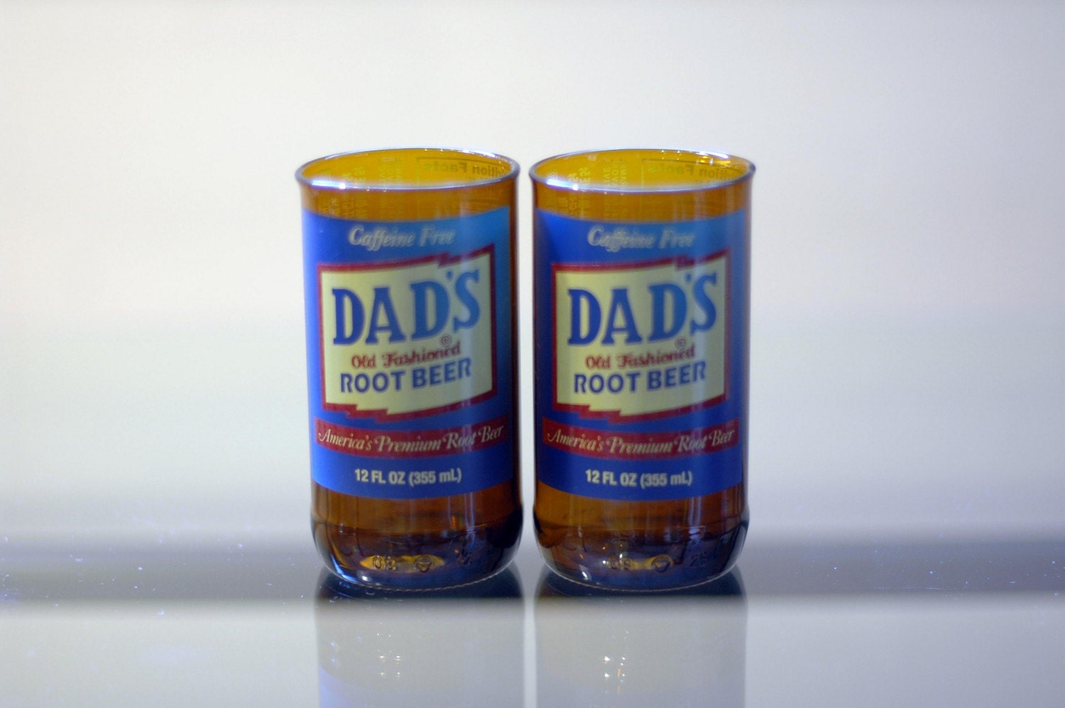 YAVA Glass - Upcycled Dad's Root Beer Soda Bottle Glasses (Set of 2)