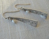 White Pearl and Sterling Dangle Earrings