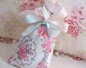 TREASURY ITEM (x3) - Handmade Shabby Romantic French Country Cottage Pink Floral Bouquet Sachet