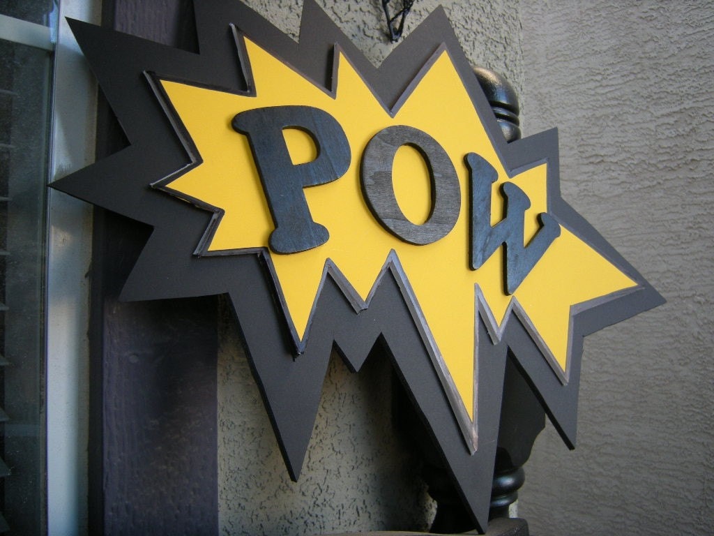 Bang...Ka-Pow...Blam...Comic Party Decoration...Set of 1 Pow Sign Il_170x135