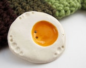 Ceramic Buttons - Fried Egg - 2