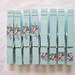 shabby aqua clothespins