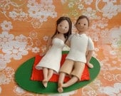 Bride & Groom Customized Outdoor/ Beach Theme Wedding Cake Topper
