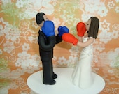 Custom Boxing Bride and Groom Wedding Cake Topper