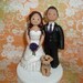 Custom Made Bride and Groom With Pets Wedding Cake Topper