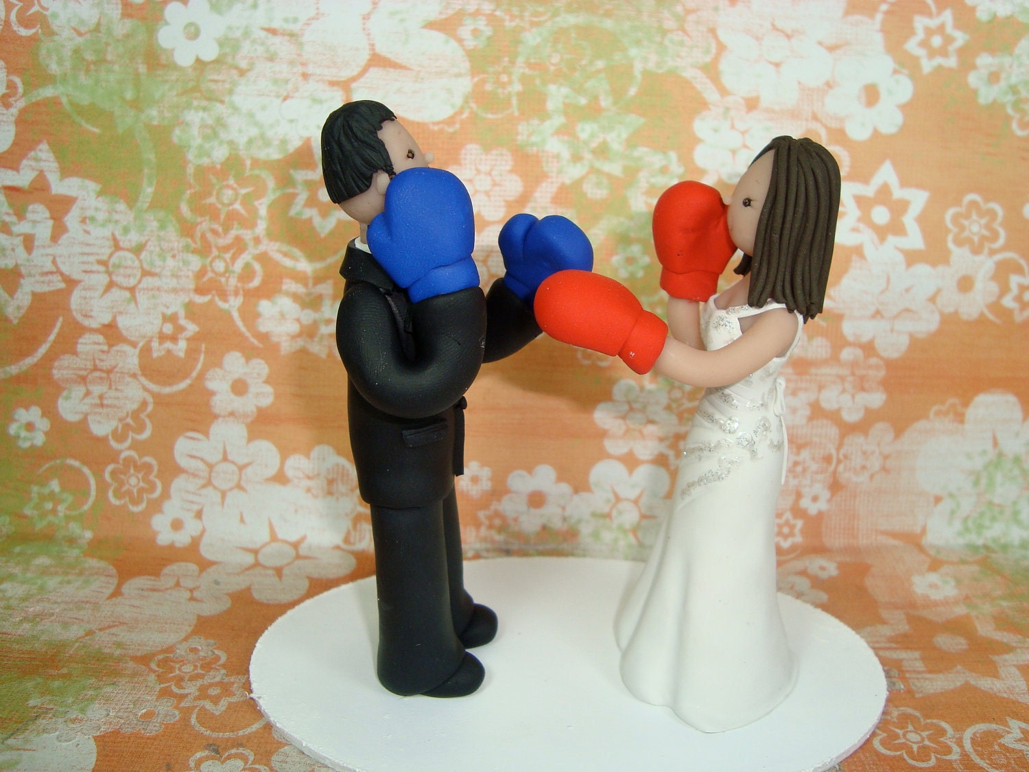 Custom Boxing Bride and Groom Wedding Cake Topper