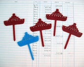 Set of 5 Vintage Boat Cupcake Picks