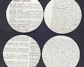 vintage craft supplies- 100 dictionary paper circle punches
