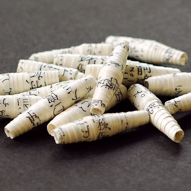 recycled paper beads- Japanese beads - TanithsOddsAndEnds