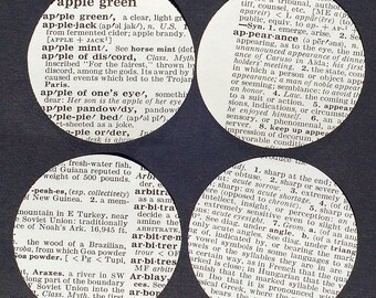 vintage craft supplies- 100 dictionary paper circle punches