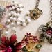 Vintage Costume Jewelry Statement Necklace Assemblage Pink Flower Spring Floral Pearls, Je T'adore, FREE SHIPPING by Maddie Lisee