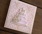 4 Handmade Note Cards Gift Set, Mini Card Set, Wedding Cake Cards, Wedding Gift Cards