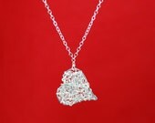 Silver Heart pendant necklace petite Intertwined heart necklace miniature in Sterling Silver Eco Friendly