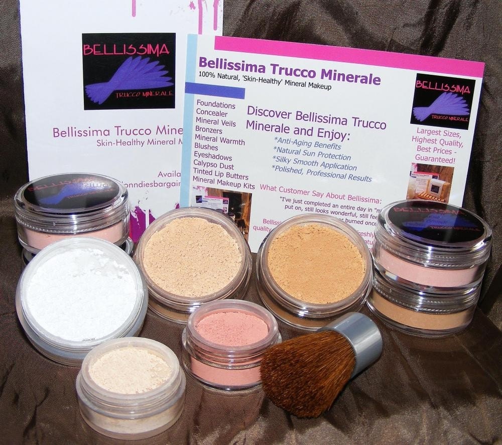 8pc Mineral Makeup Starter Kit incl Medium n Tan Foundations with Brush - Free Shipping