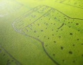Silkscreen & Letterpress Corks Green Kitchen Print- Foodie Art
