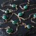Long Rose Cut Emerald Station Necklace in 14kt Gold- as seen in Destination Weddings