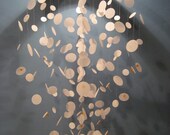 White Polka Dot Paper Chandelier/Mobile (Orange Accent)-LARGE