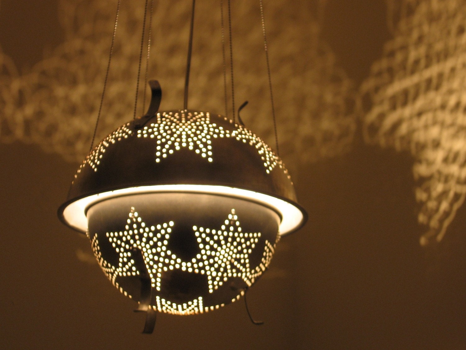 Sputnik 1 star colander lantern