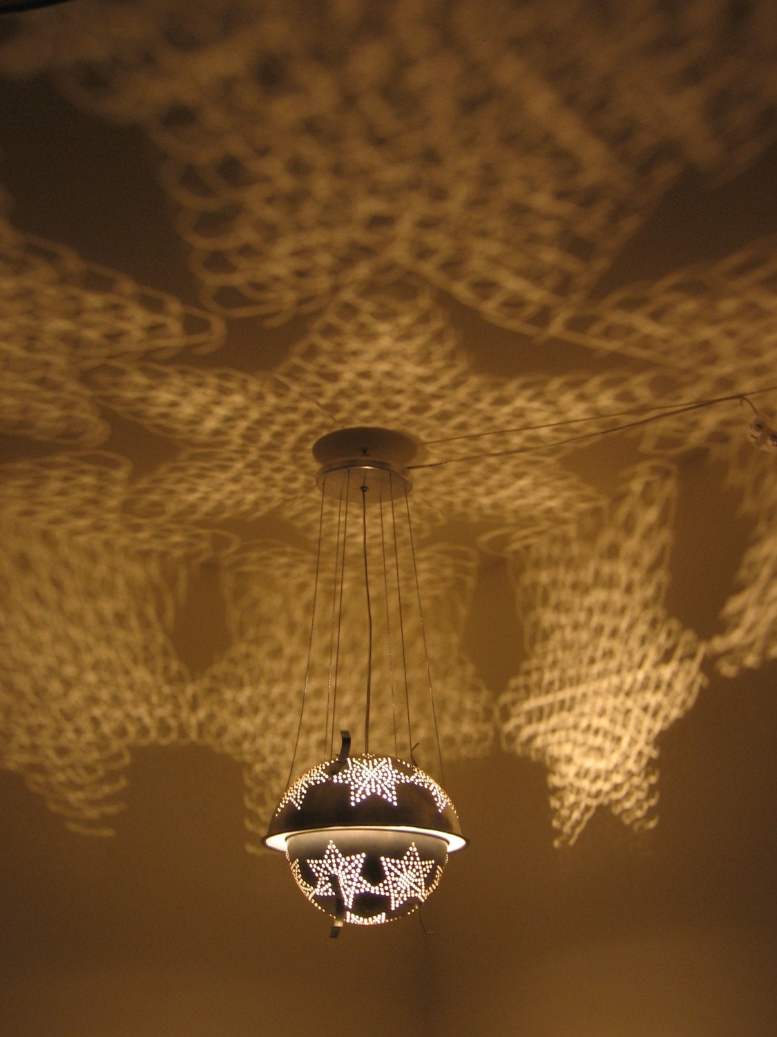 Sputnik 1 star colander lantern