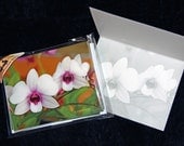 Note Cards, Vibrant Orchids- Pack of 10 w/ Envelopes