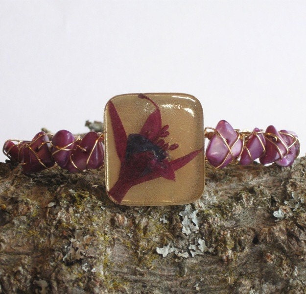 Fuschia Flower Bracelet