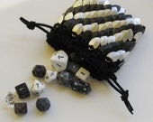 Scalemaille Dice Bag Knitted Dragonhide Armor Silver Stripe for dnd