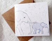 baby elephant  (mini eco friendly card printed on banana paper) baby shower new arrival welcome home