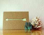 Mint arrow paper cut card - silhouette greeting