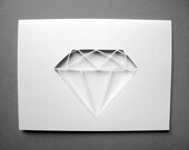 April Birthstone Diamond Birthday Card - Paper Cut Silhouette