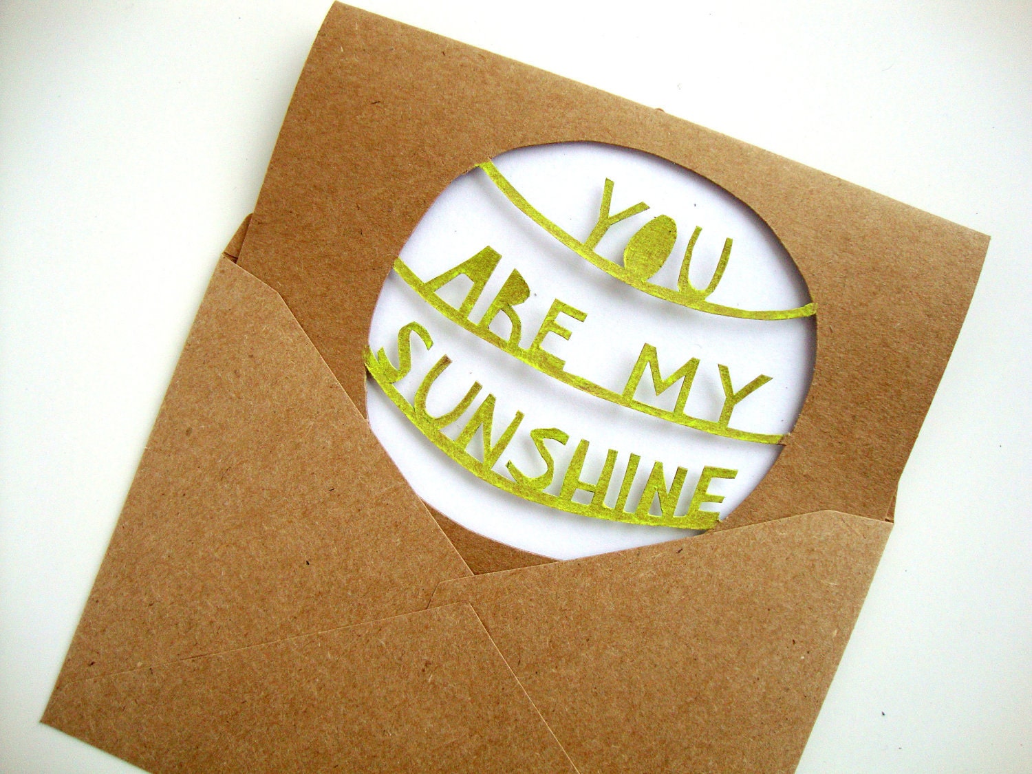 You Are My Sunshine Card - Paper Cut Painted Yellow
