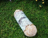 Short White Birch Tree Log Bolster Pillow