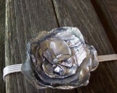4" Silver Lame Flower Headband - Free Shipping