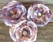Three Multi-tone Organza Flowers - Free Shipping