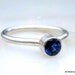 Sapphire Sterling Stack Ring - Genuine Blue Sapphire 4mm