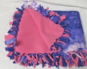 Blanket-Kid size purple tie dyed and pink