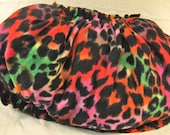 Pillow-Kid size rainbow leopard print pillow.