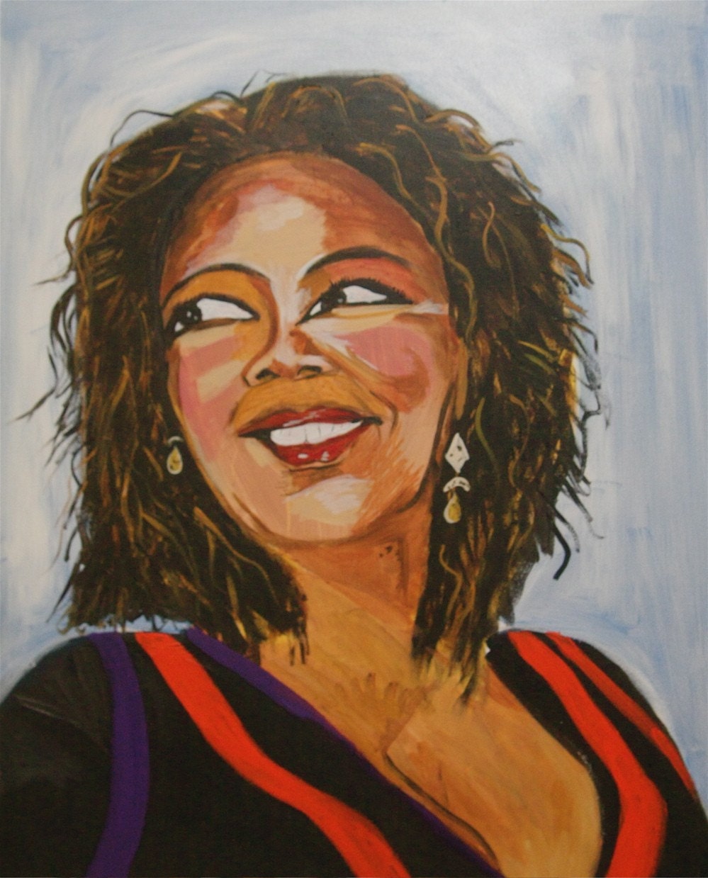 Oprah Portrait- ORIGINAL ACRYLIC PAINTING on Canvas 24x30x1.5
