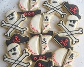 PIRATE PARTY Decorated Cookie Favors - Pirate Hat - Pirate Ship - Pirate Hat Decorated Cookies - 1 Dozen