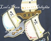 Pirate Ship Decorated Cookie Favors - Pirate Ship Cookies - 1 Dozen