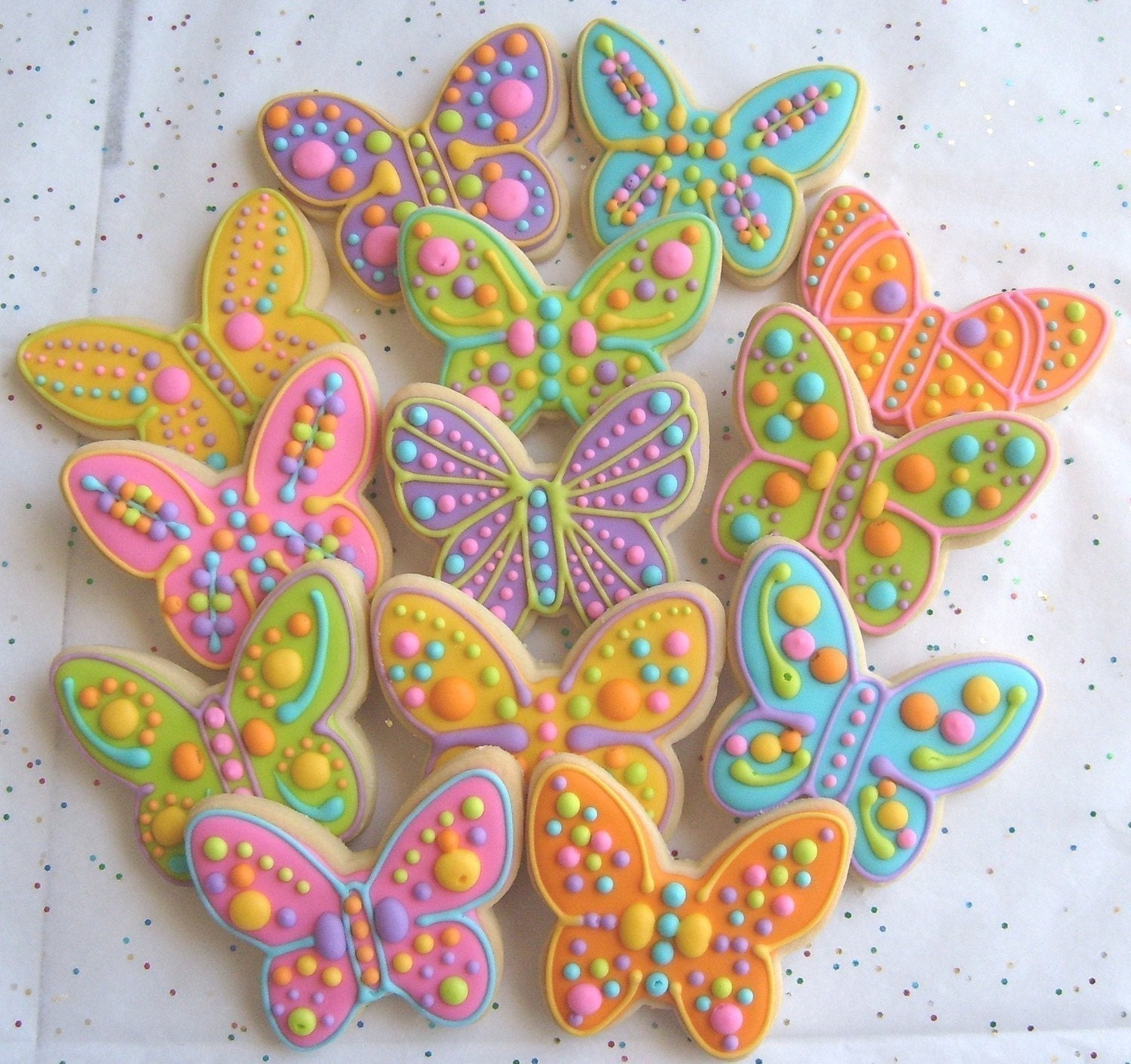 Large Butterfly Decorated Cookie Favors - Butterfly Decorated Cookies - Butterfly Cookies - Cookie Gift - 1 Dozen